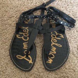 Sam Edelman wrap around ankle sandals.